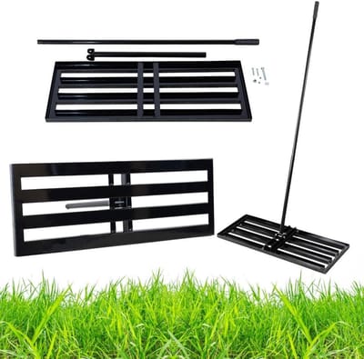 Gazonnivelleerhark - Tuin egaliseer - Gazon onderhoud - Corrosiebestendig metaal - 80x30 cm - Zilver
