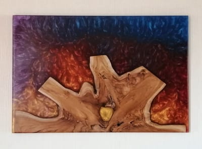 Decoratie / Wanddecoratie / Schilderij / Epoxy / Teakhout / Gemengde kleuren / Art / Kunst / Kantoorinrichting