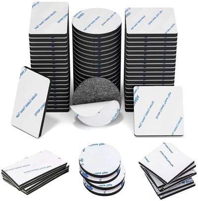 Extra sterke dubbelzijdige tape - 90 stuks rechthoekige en vierkante pads voor wanddecoratie en kantoortoepassingen (Zwart)