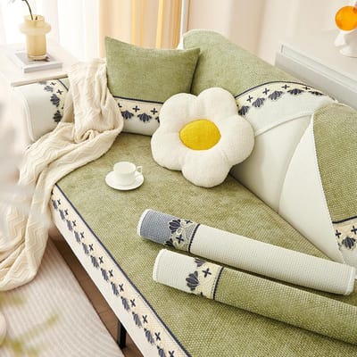 Modieus Eenvoudig Chenille Bankkussen En Antislip Effen Kleur Licht Luxe Geborduurd Kussen Bankovertrek Stof Bankovertrek 70x70cm 1pcs