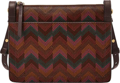 FOSSIL Leren Schoudertas Taryn Crossbody Bag Harlow Multi Print Veelkleurig