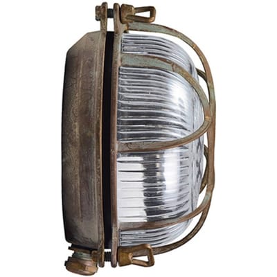 Moretti Luce Buitenwandlamp Tortuga messing antiek, glas helder