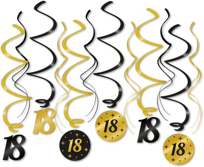 BTH - Slingers - 18 Jaar - Goud-Zwart - Slingers Verjaardag - Verjaardag - Decoratie - Versiering - Slinger - Feest