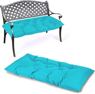 Bankkussen voor binnen/buiten, schommelkussen, 2/3-zits, dik kussen voor buiten, tuinbankkussen, rugleuning, waterdicht bankkussen (59 x 49,6 cm, turquoise)