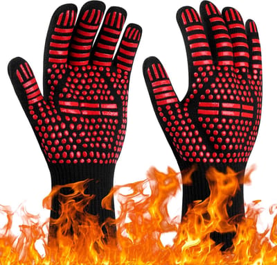 Famanu – Grillhandschoenen - hittebestendige brandwerende ovenhandschoenen - handbescherming - 800 °C - hittebestendige oven