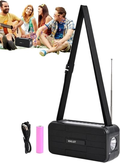 Oplaadbare Radio - Draagbare Speaker - Outdoor Muziek - Met Geïntegreerd Licht - 20.6 x 10.4 cm - Zwart
