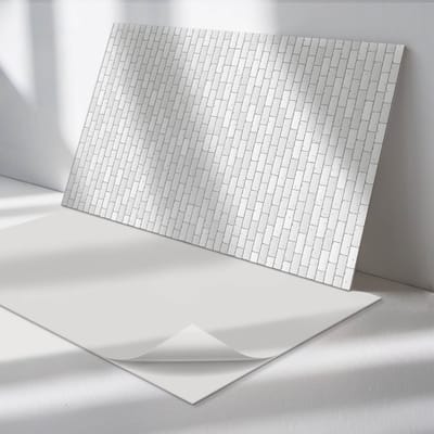 Wallfluent Vinyl Wandpaneel - Bakstenen muurpatroon Zelfklevend Wandpaneel - 100 cm x 50 cm - Wit PVC wandpaneel - Set van 1 - Rechthoekig Wandbekleding Vinyl - Texturen Wandpaneel - PVC Muurpaneel - Wandpaneel Keuken en Badkamer