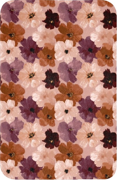 WC mat 40x60 cm - Antislip - Bloemen - Abstract - Aardetinten - Toiletmat - Vloermat - Douchemat - Toilet tapijt - Toiletmatten