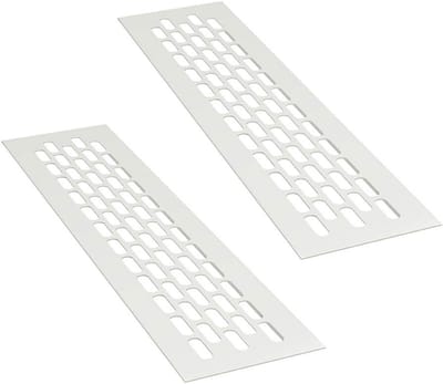 Aluminium Ventilatiegrille - 24,5 x 6 cm - Wit - 2 Stuks | Rechthoekige Uitlaatventilator