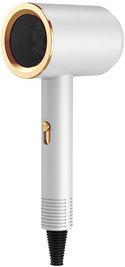 Fohn - 220 V 800 W - 2 standen met koude en warme lucht en blauw licht - concentratormond voor thuis, studentenkamer en hotel - witte verpakking 13 x 9 x 29 cm