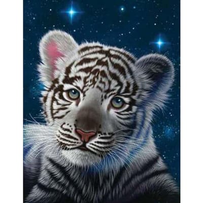 Peinture au diamant Tigre Point de croix Broderie au diamant Animal Tigre Photo Peinture au diamant 20X30CM gray