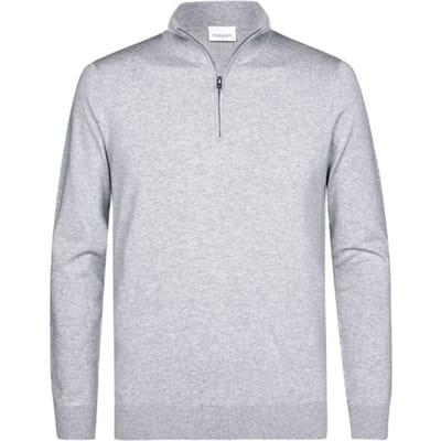 Profuomo Half Zip Pullover Luxury Grijs - Maat L - Heren - Pullovers