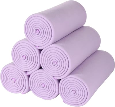 Set van 6 Fleece Plaids - Zachte, Lichte en Warme Dekens voor Bank, Bed en Buiten - 125x150 cm Lichtpaars