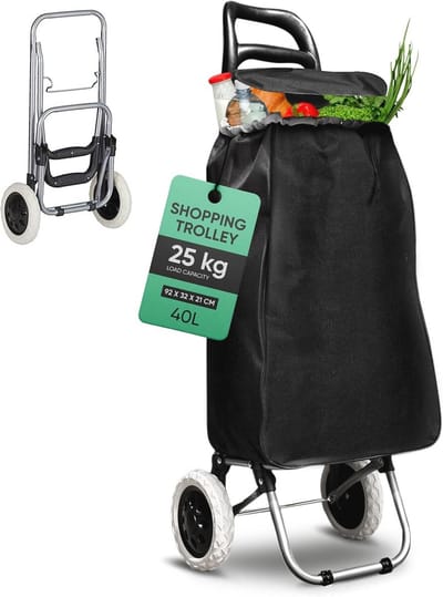 Ruimtebesparende Boodschappentrolley 40 Liter - Inklapbaar en Ergonomisch