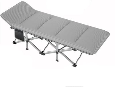 Opvouwbaar Kampeerbed - Campingbed Volwassenen - Buiten Ontspannen - Versterkte Vierkante Buizen - 190x67cm - Grijs