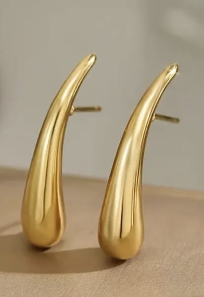 Vibe - Mini LONG Drop - goud - oorbel - juweel - sierraad - geschenk - feestdagen