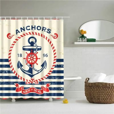 Moderne Zwarte Douchegordijnset met Haken-Zwart en Wit Douchegordijn voor Badkamer Stof Geometrische Badgordijnen met Haken 90x180cm-35x70in