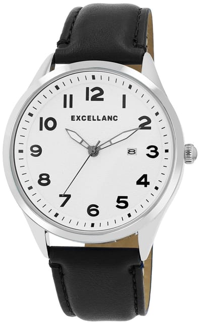 EXCELLANC Herenhorloge imitatieleer Datumaanduiding