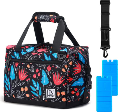 Brisby 4 Laags Geïsoleerde Koeltas - Lunchtas 12 Liter - Extra Ruimte Uitvouwbaar- Night Flower