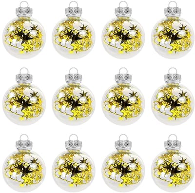 Allecto - Transparante Kerstballen - Vulbare Kerstversieringen - 12 Stuks - 6 cm - DIY Craft Ballen - Geschikt voor Kerstmis - Type I