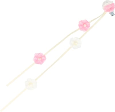 Haarsoires Haarspeld Duckklem 3cm – Bloemen Linten 25cm – Wit Roze - Sterke Haarclip voor Styling & Dagelijks Gebruik - Hair Clip - Decoratieve Haaraccessoire