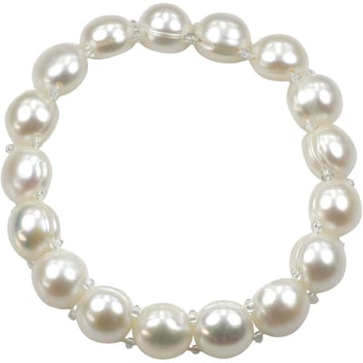 Zoetwaterparel armband Sofia One Big - echte parels - wit - elastisch - sieraden zakje - parel armband dames