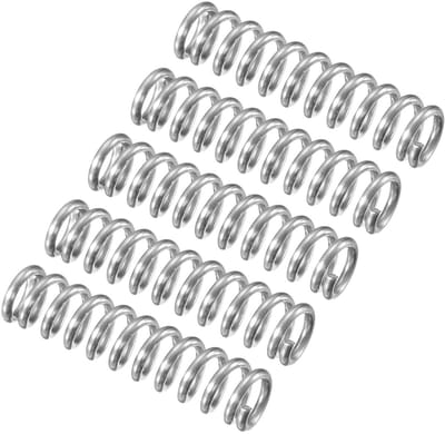 Compressieveer RVS - Drukveer Spoelveer - Machine Onderdelen - 304 Roestvrij Staal - 6mm x 1mm x 25mm - Zilverkleurig
