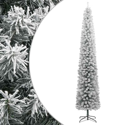 vidaXL - Kunstkerstboom - smal - met - standaard - en - sneeuw - 300 - cm - PVC