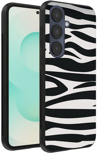 Smartphonica Telefoonhoesje Geschikt voor Samsung Galaxy S25 Plus met zebra opdruk - TPU backcover case zebra design - Zwart Wit geschikt voor Samsung Galaxy S25 Plus