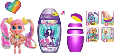 Hairdorables - Hairdorables Short Cuts - Pop klein zusje 10 cm - Assortiment