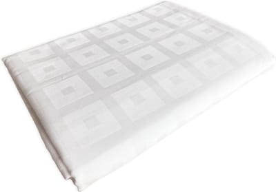 Tafelkleed Blok damast wit 120x300 cm - Hotelkwaliteit 250gr/m2 - katoen