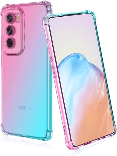 Geschikt voor Oppo Reno 12 Pro 5G - Schokbestendig - bumper hoesje - Roze / Groen