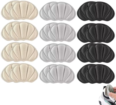 Dailygoods- Hielkussens 12 Paar - Zelfklevende Hielbeschermers - Antislip Hielkussens - Hielbeschermers voor Te Grote Schoenen - Comfortabel en Ademend - Zacht op de Huid