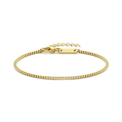 7FB-0842 – Frank 1967 – Heren Armband – Stalen Box Chain Armband – Goudkleurig