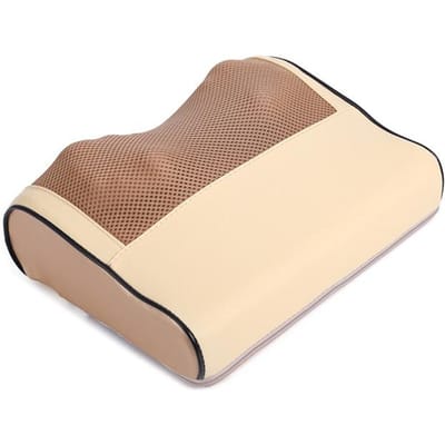 Nekmassager met rug Infrarood Verwarming Elektrisch Schouder Voet Massage Kussen Diepe Weefsel Kneedmassage Voor Taille Benen Schouder Vrouwen Mannen US Plug beige