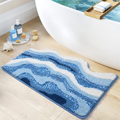Allecto - Badmat - Absorberende microvezel - Machinewasbaar - 50 x 80 cm - Antislip achterkant - Geschikt voor badkamer en woonkamer