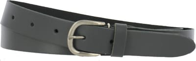 Leren Dames/Heren Riem | Glad Leer | 3cm breed | Riemmaat: 90cm (totale lengte: 105cm) | 100% echt leer | Nikkelvrije gesp | Kleur: grijs