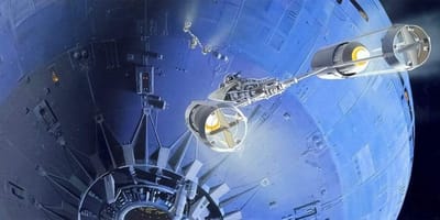 Fotobehang - Star Wars Classic RMQ Death Star Assault 500x250cm - Vliesbehang