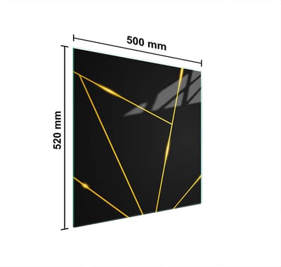 TMK ArtDeko - Glasplaat Bescherming - 50x52 cm - Zwart - Multifunctioneel