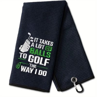 Nivard Golf Handdoek - Golfhanddoek - Golf Accessoires - Towel - Comfortabel - Zwart