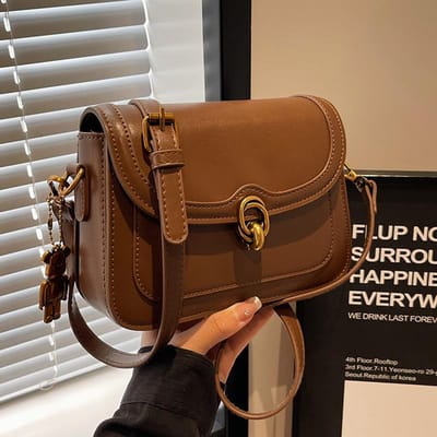 Nieuwe Herfst en Winter Mode Dames Tas Crossbody Tas Veelzijdige Retro Tofu Tas Éénschouder Kleine Vierkante Tas brown