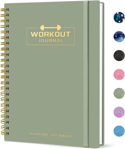 Ongedateerd Fitness Journal voor Vooruitgang en Wellnessdoelen - Groene Planner voor Trainingsregistratie