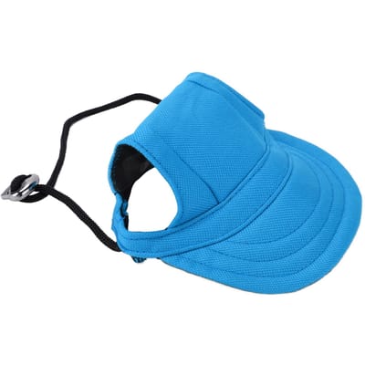Hond Honkbalpet Zonbescherming Comfortabel Verstelbare Huisdier Sportpet met Oorgaten voor Kleine Honden XL blauw