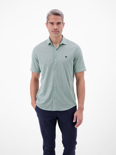LERROS Overhemd met korte mouwen en fijn dessin, grote maten , Maat: 4XL , Kleur: MINT WATER , 100% katoen