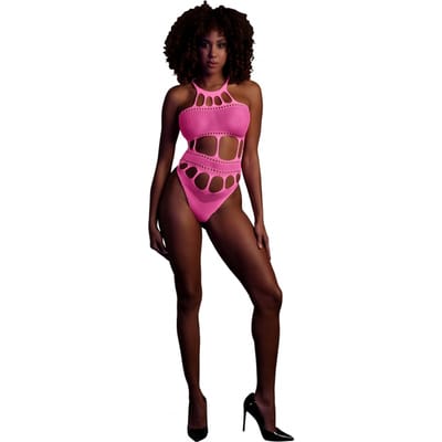 Glow in the Dark Body met Griekse halslijn - Roze