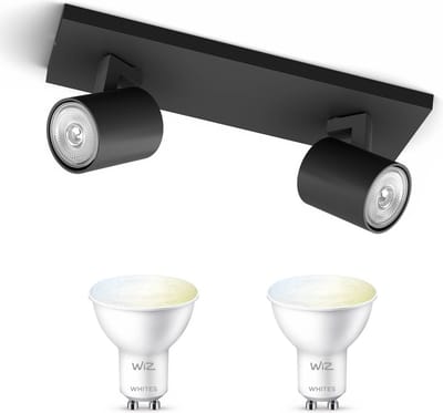 WiZ Runner Opbouwspot (Zwart) - Warm tot Koelwit Licht - Plafondspot met 2 Lichtpunten - GU10 - Te bedienen via WiFi