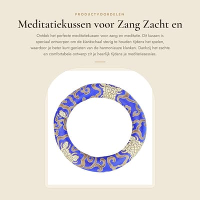 Dailygoods- Meditatiekussen Zacht en Comfortabel - Kussen voor Zang - Klankschaal Houder - Geschikt voor 7-10 Inch - Ringkussen - Versterkt Ontspanning - Klankschaalhouder