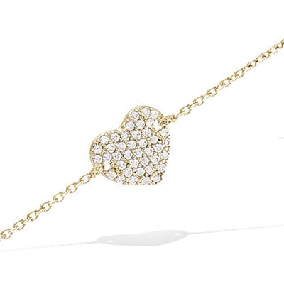 CHIVAL Armband 18K Verguld Goud "Pave Heart" – Luxe, Hart, Hypoallergeen, Zirkonia, Cadeau voor Haar, Liefde, Romantiek, Geschenkverpakking, Glimmend, Sieraad, Kerst