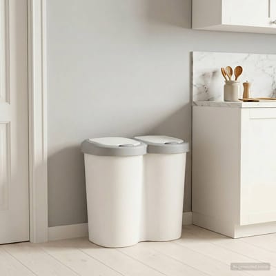 vidaXL - Afvalbin - Wit - 49,5 - x - 30 - x - 46,5 - cm - PP