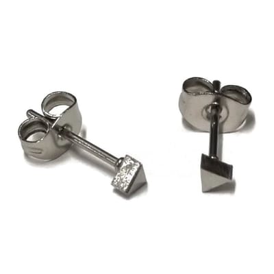 Aramat Jewels | Oorbellen | RVS Driehoek Oorbellen Diverse Kleuren - Geometrische Studs | Zilverkleur / 3mm | | | | Kinderen, Volwassenen | Verkleurd niet